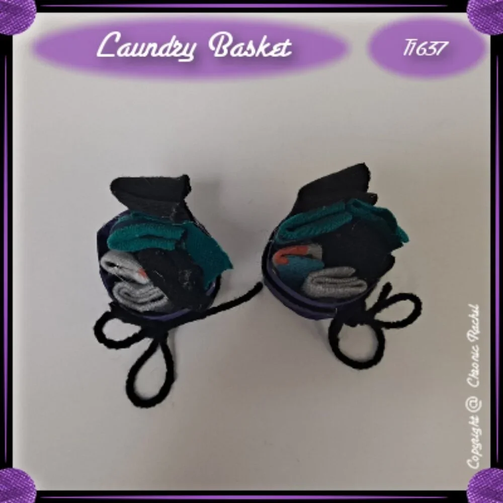 2-Pack Indigo Purple & Black Yarn Fabric Bins
